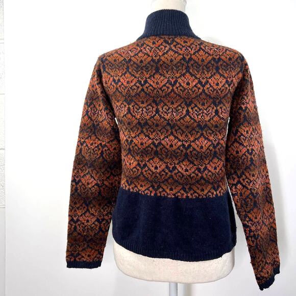 Vintage Zip Front Knit Cardigan by Dressbarn Embroidered Stripe Damask - Picture 7 of 7